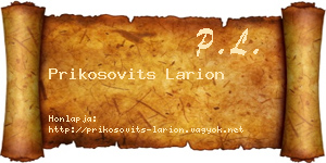 Prikosovits Larion névjegykártya